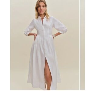 NWT! Tara Linen Dress Ivory - Size 6